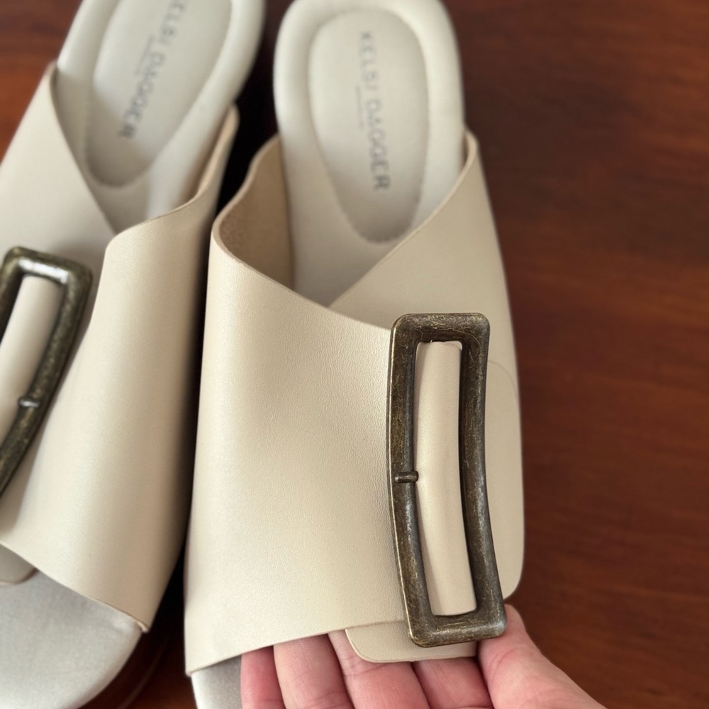 Anthropologie Kelsi Dagger Brooklyn Dover Chunk Buckle Platform Sandals - Picture 6 of 12